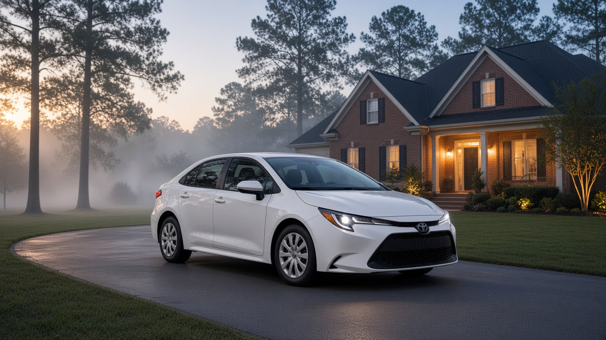 Driveway pickup in a Toyota Corolla LE